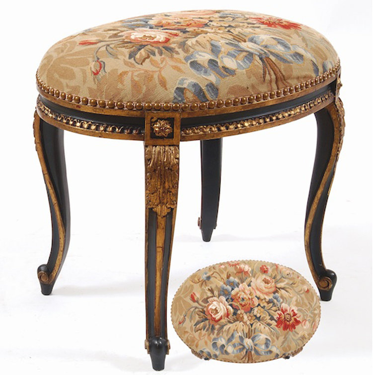 French Market Collection Damask Vanity Stool Perigold